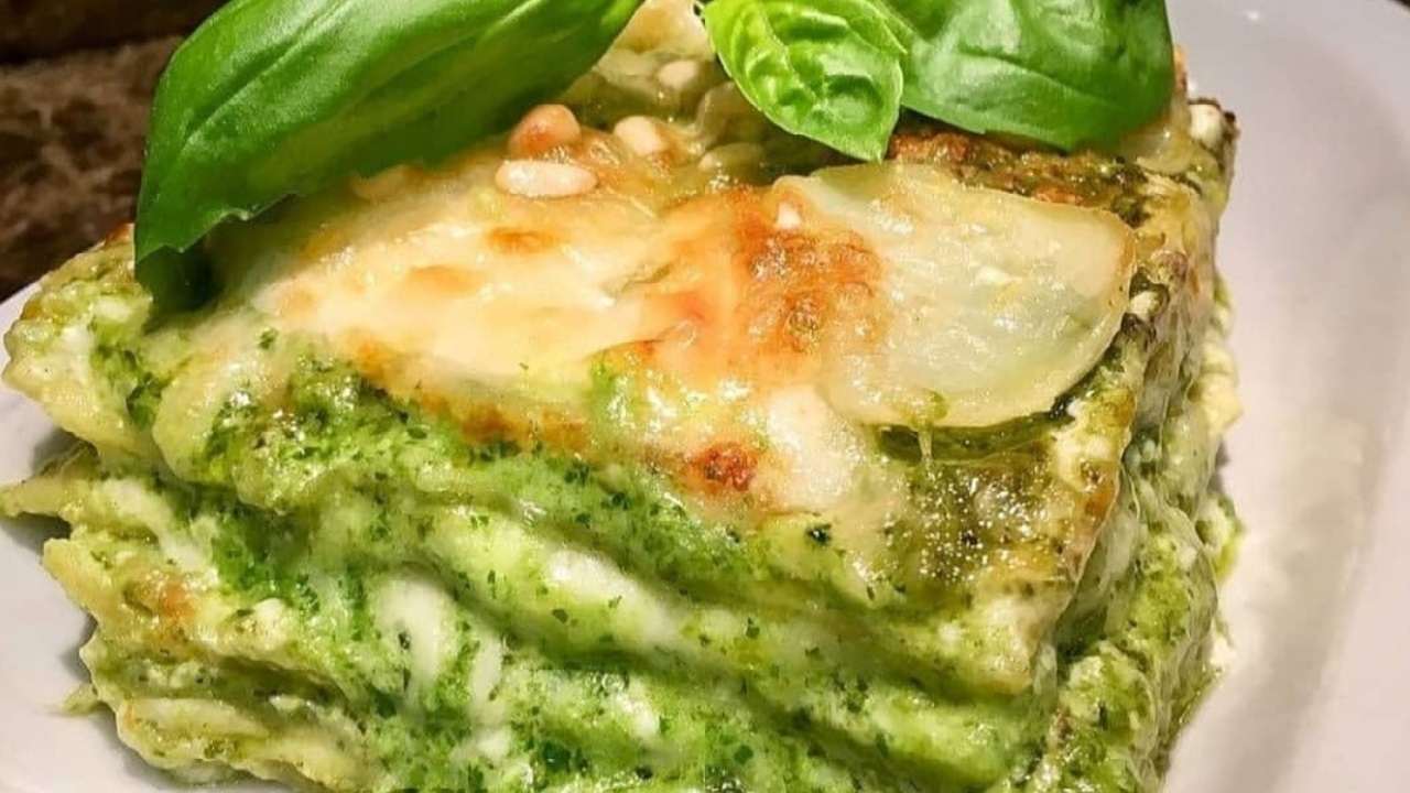 Lasagne di pancarrè con provola e pesto saporite