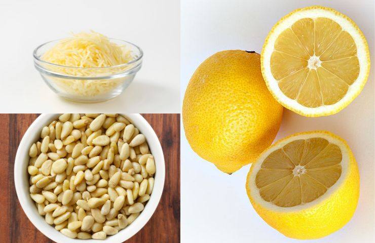 Gli ingredienti per il pesto di limone