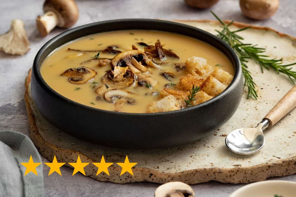 impiattamento zuppa ai funghi