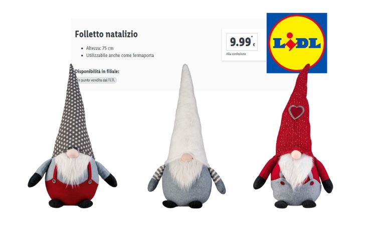 screen sito Lidl delle proposte di folletto natalizio