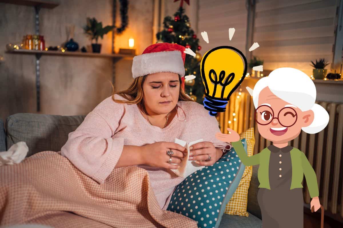 donna influenzata a Natale