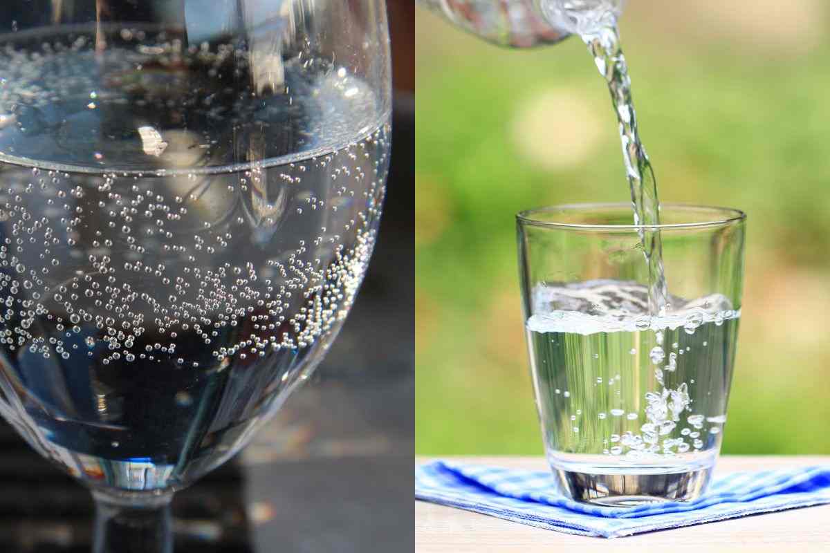 Acqua frizzante e acqua liscia