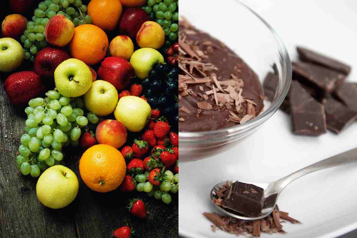 frutta e cioccolato fondente